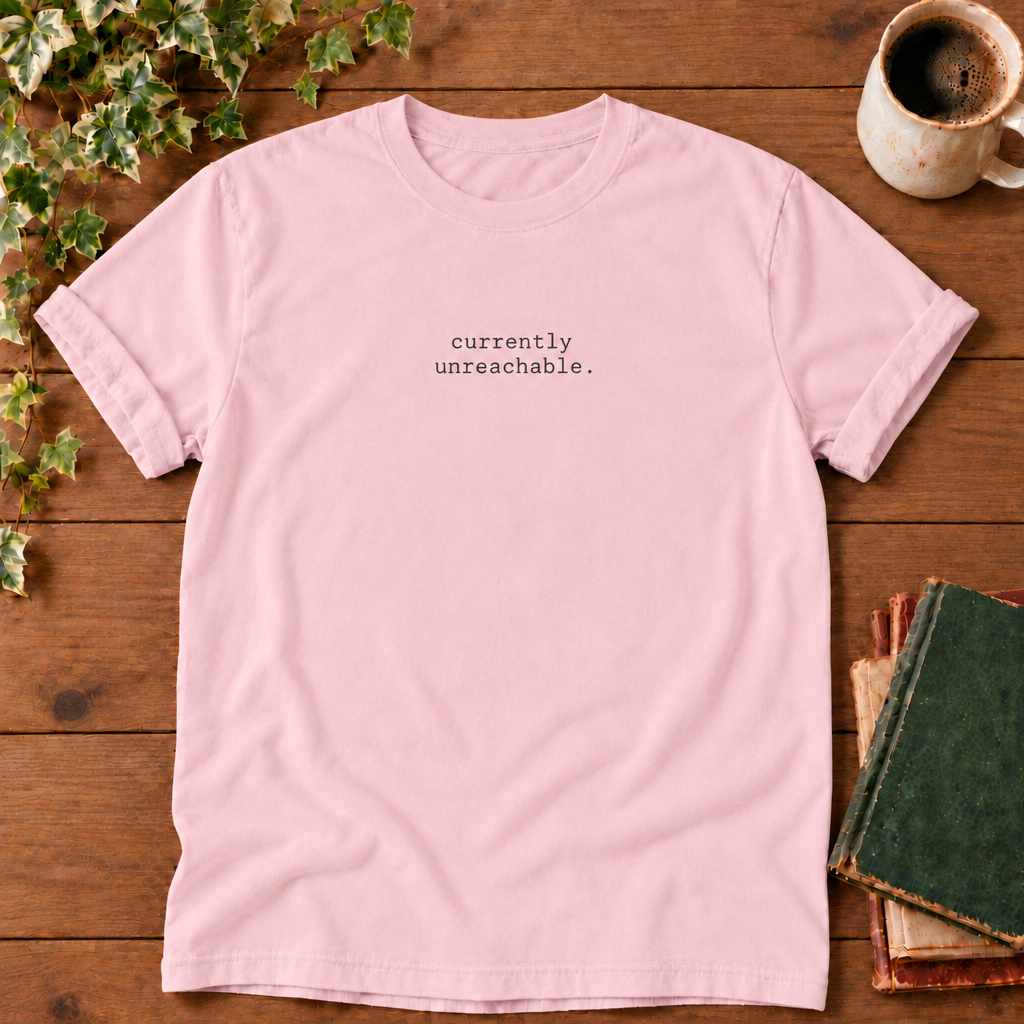 Currently unreachable. Blossom t-shirt flat lay