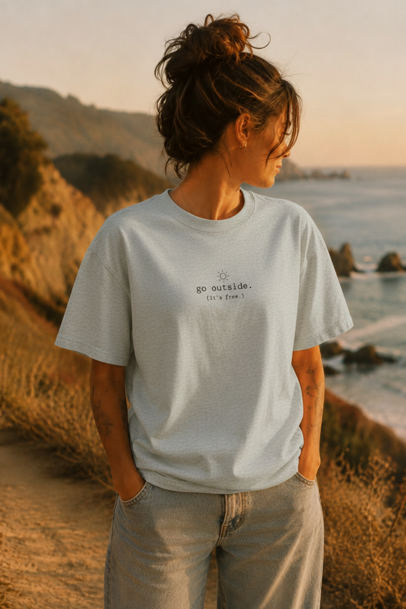go outside - athletic heather
