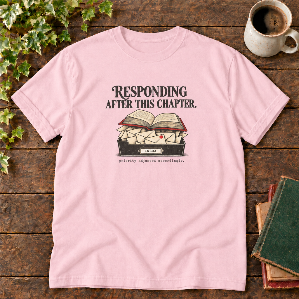 Blossom responding after this chapter tee flat lay