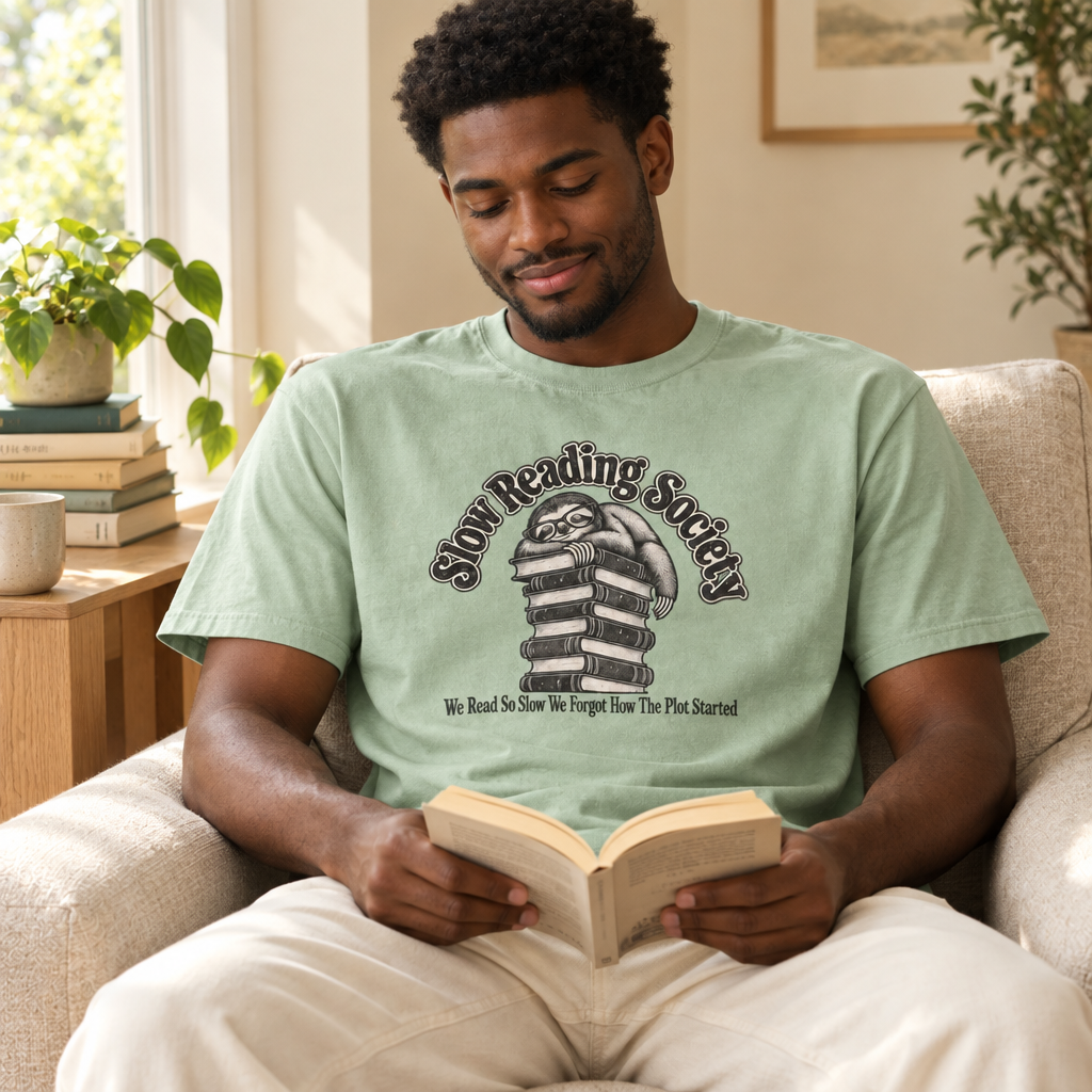 slow reading society. t-shirt