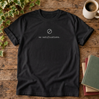 No notifications minimalist t-shirt in Black, rustic flat lay