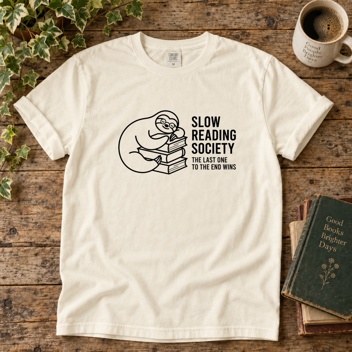 slow reading society. t-shirt