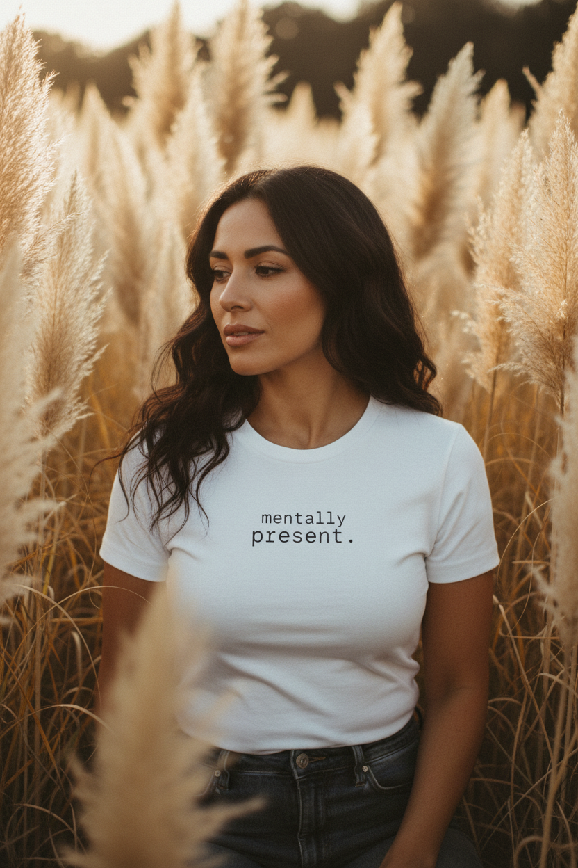 mentally present — pampas grass, golden hour