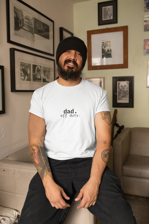 Dad. Off Duty. T-Shirt | Minimalist Text | Regular Fit