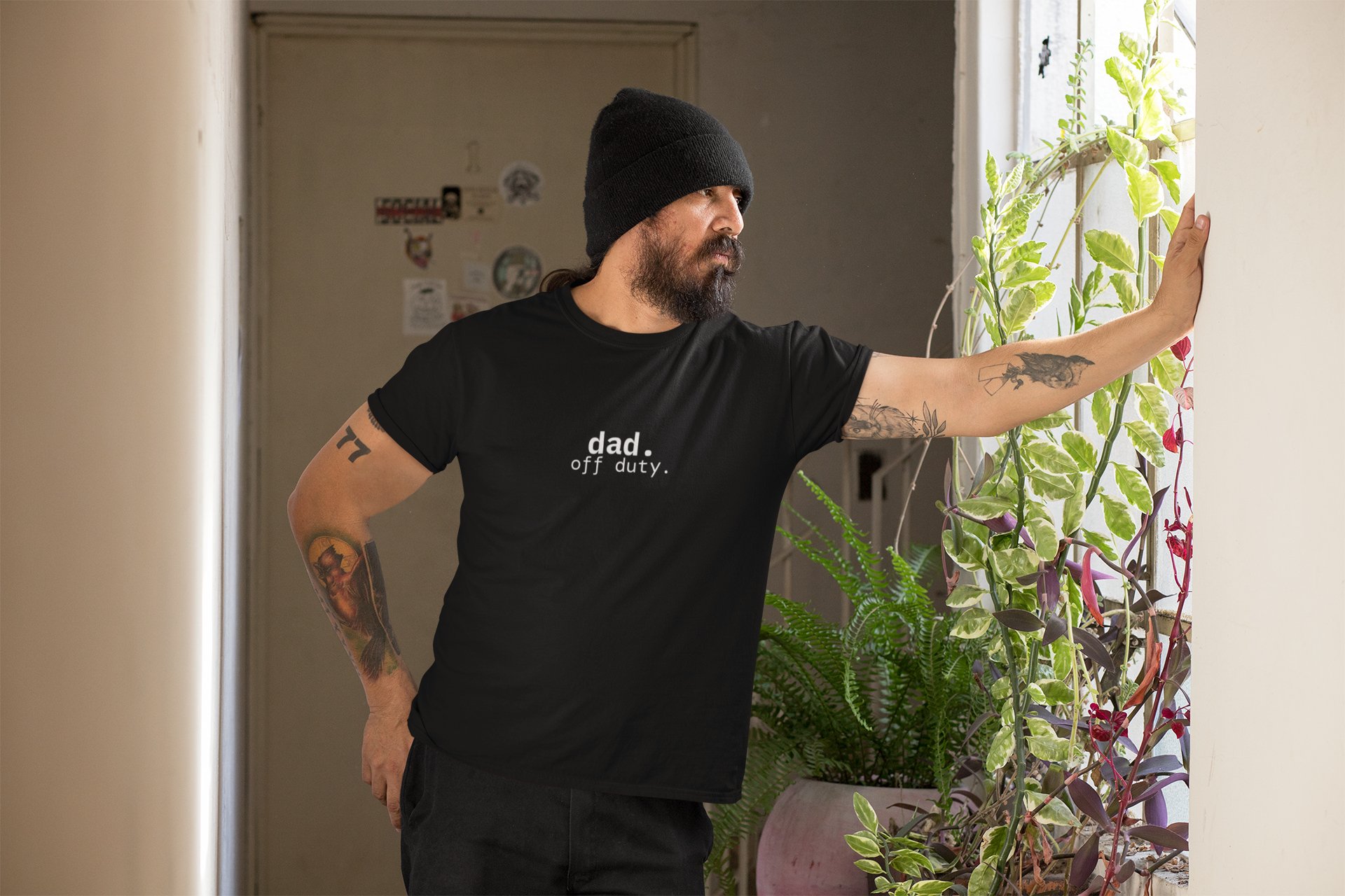 Dad. Off Duty. T-Shirt | Minimalist Text | Regular Fit