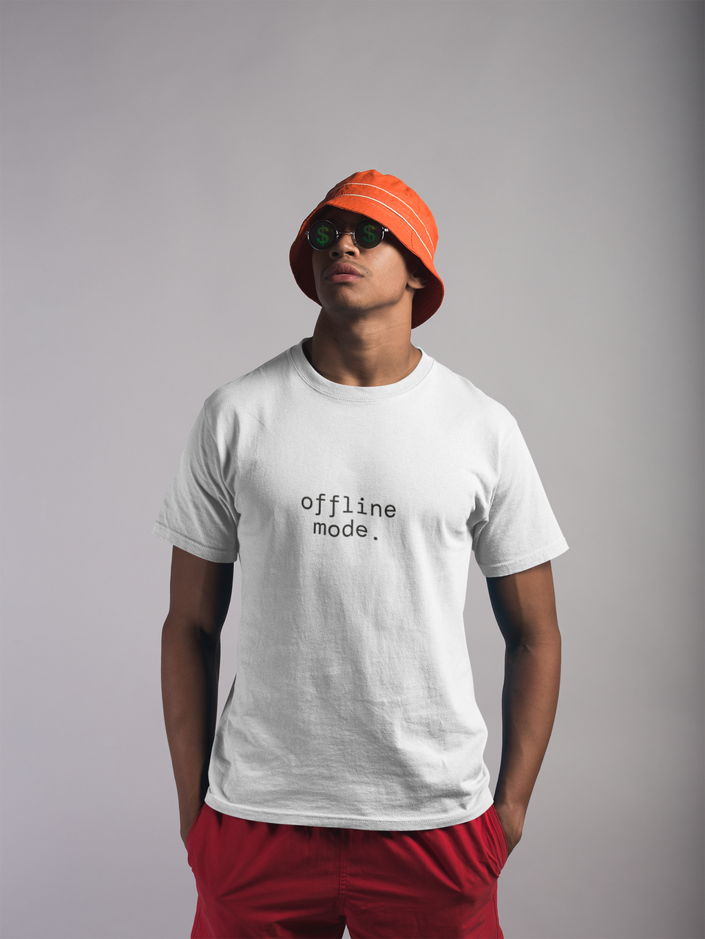 Offline Mode. T-Shirt | Minimalist Text | Regular Fit