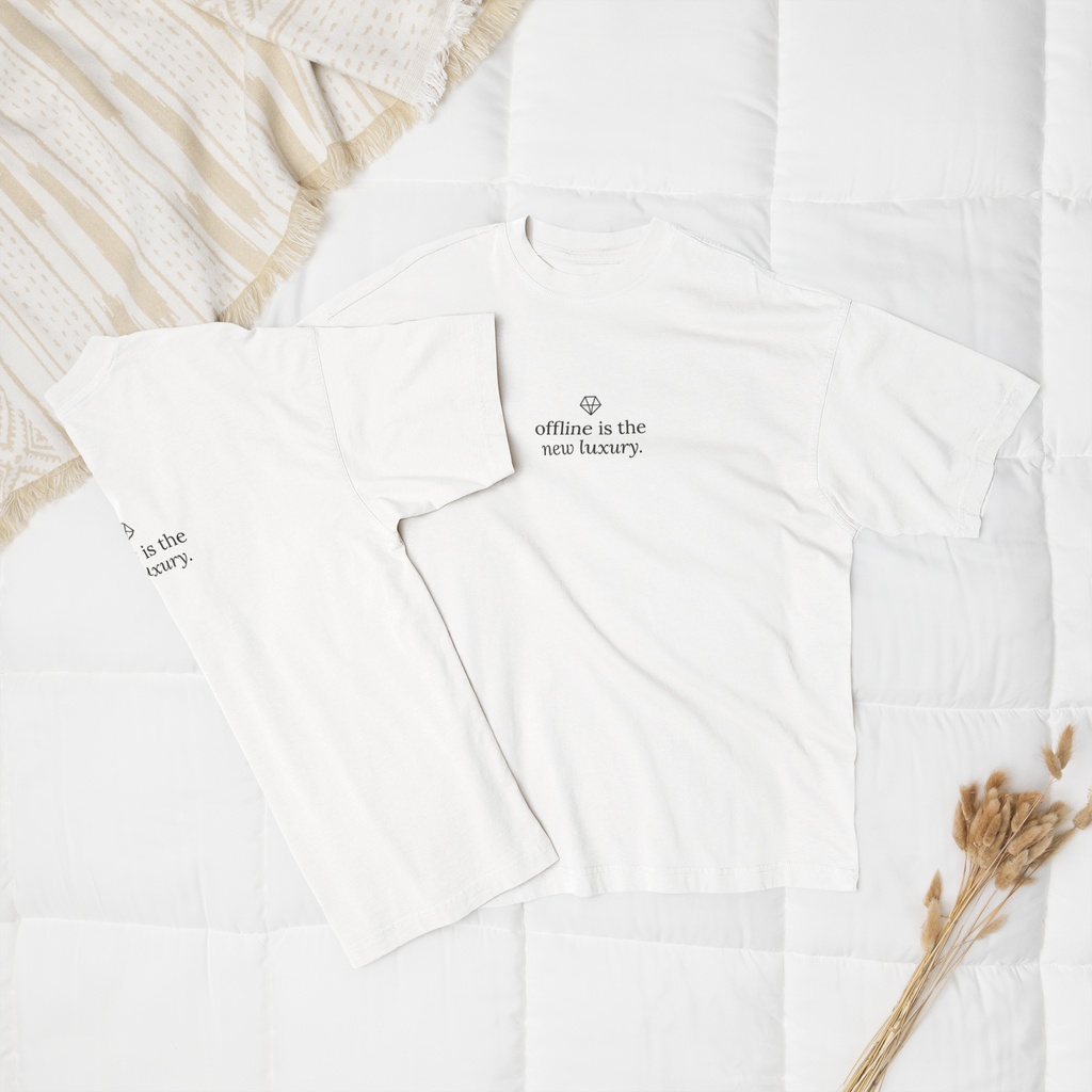 Offline is the New Luxury T-shirt | Minimalist Script Chest Design | Regular Fit