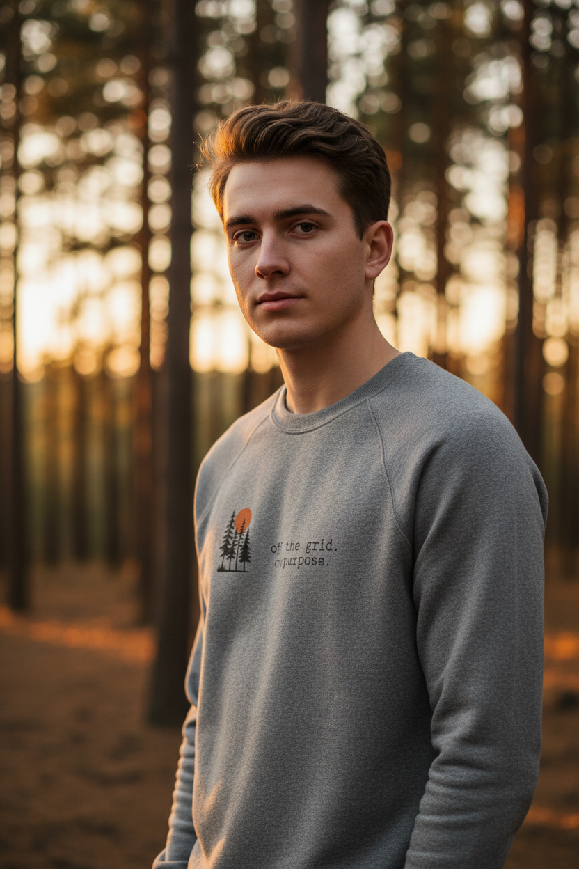 "Off the Grid. On Purpose." Sweatshirt | Cozy Crewneck