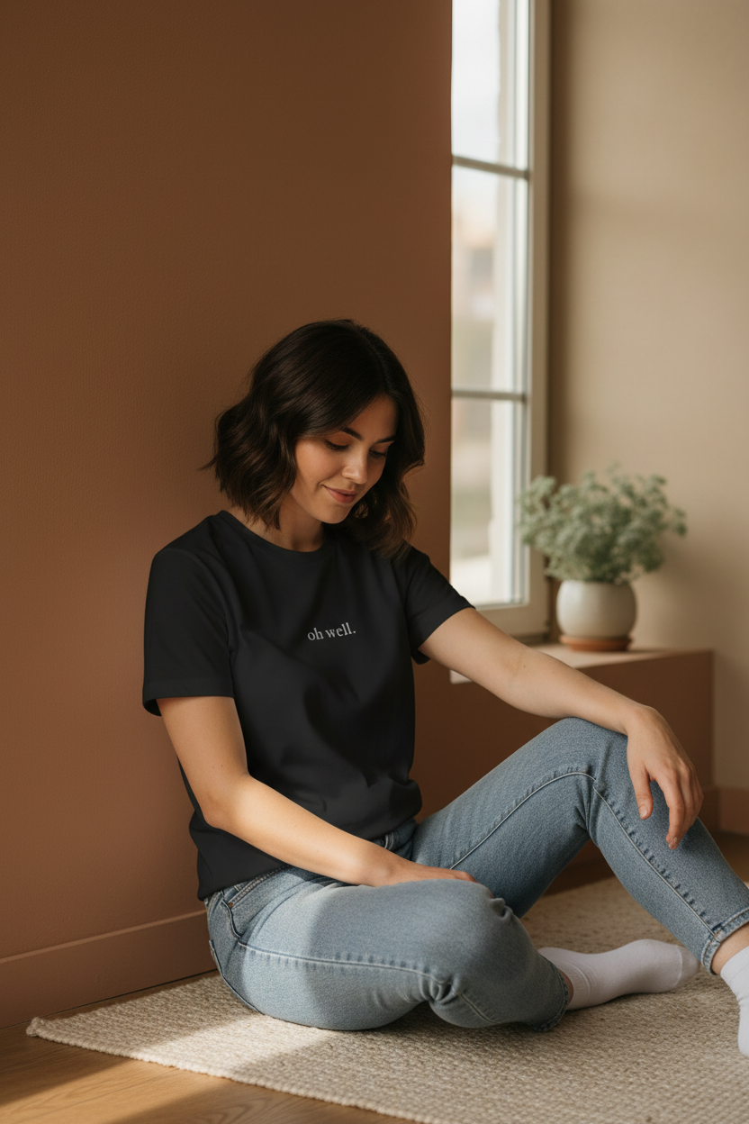 oh well. black tee — alternative pose