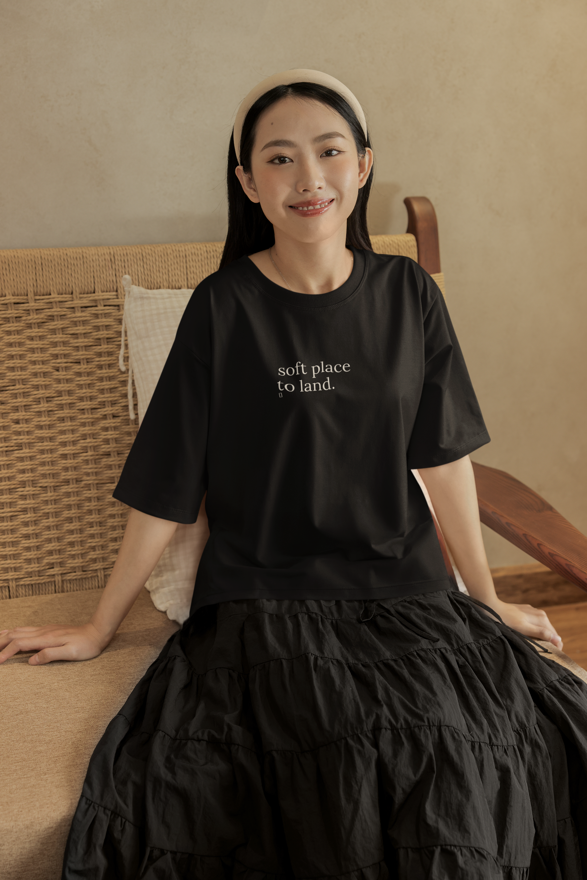 Soft Place to Land. T-Shirt | Minimalist Text | Regular Fit