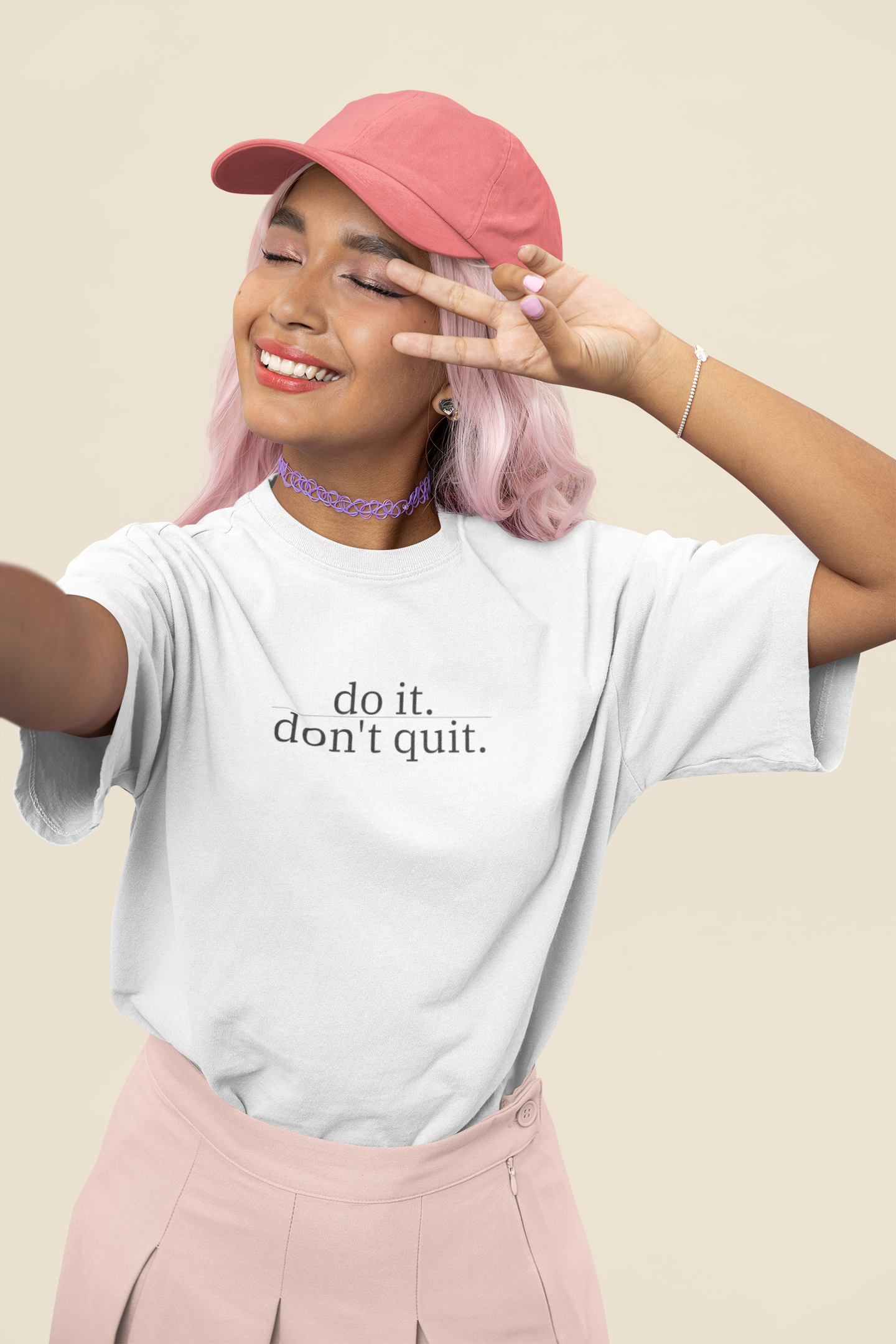 Do It, Don't Quit. T-Shirt | Minimalist Text | Regular Fit