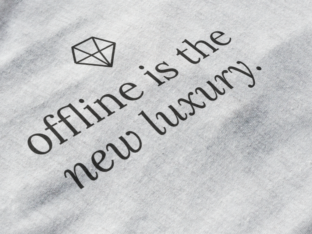 Offline is the New Luxury T-shirt | Minimalist Script Chest Design | Regular Fit