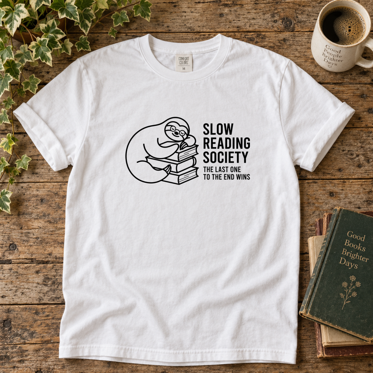 slow reading society. t-shirt