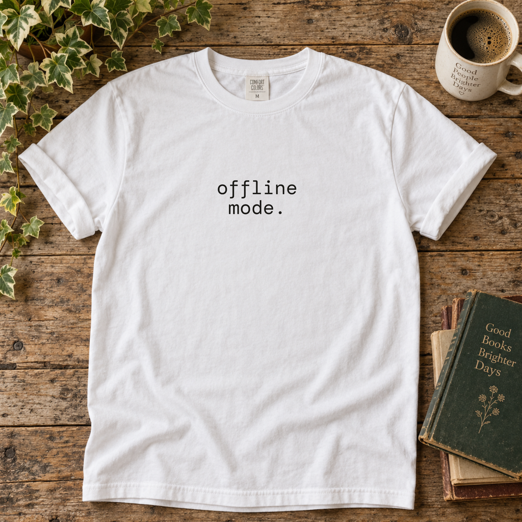offline mode. t-shirt
